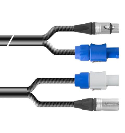 PROAUDIO TOUR76490L10 Kombikabel 10m, XLRm-XLRf 3p + Powercon/Powercon